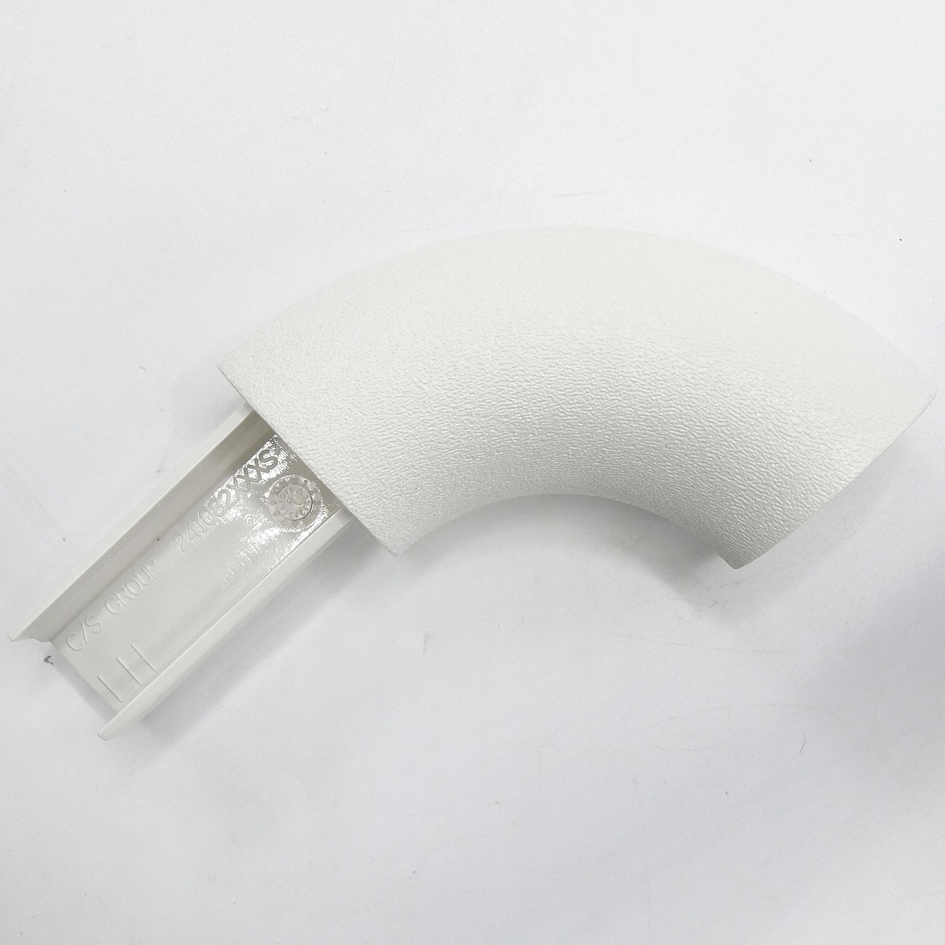 Handrail Return: Right-Hand Return, PETG, White, Round, 1 1/2 Inch, 1 1/2 in Mounted Ht