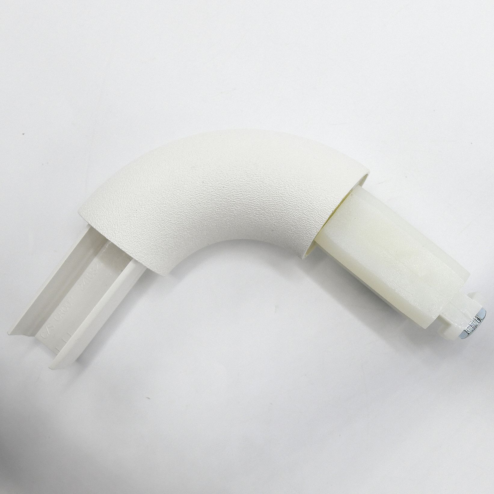 Handrail Corner: Inside Corner, PETG, White, Round, 1 1/2 Inch, 1 1/2 in Mounted Ht
