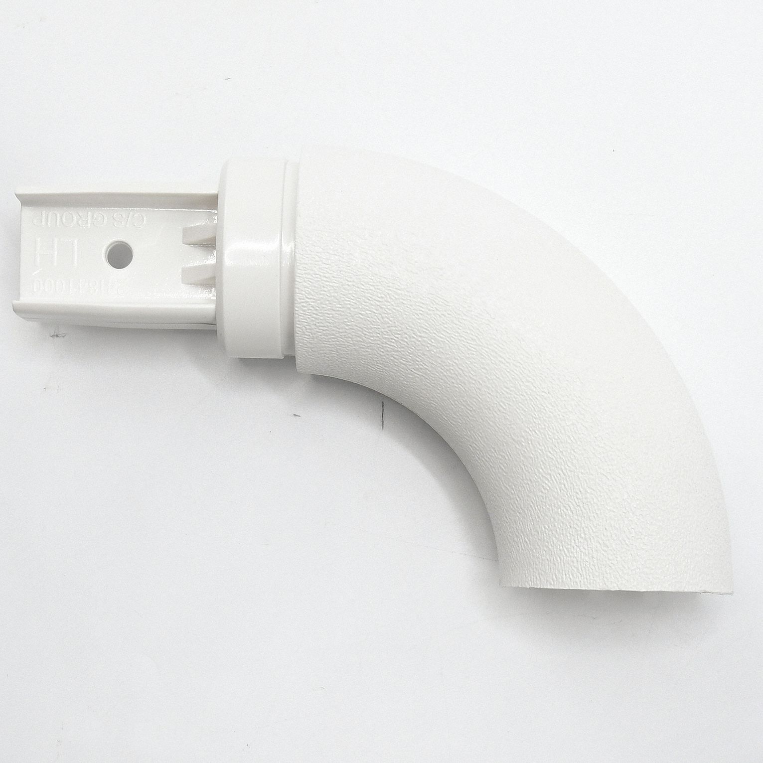 Handrail Return: Right-Hand Return, PETG, White, Oval, 1 1/2 Inch, 1 1/2 in Mounted Ht