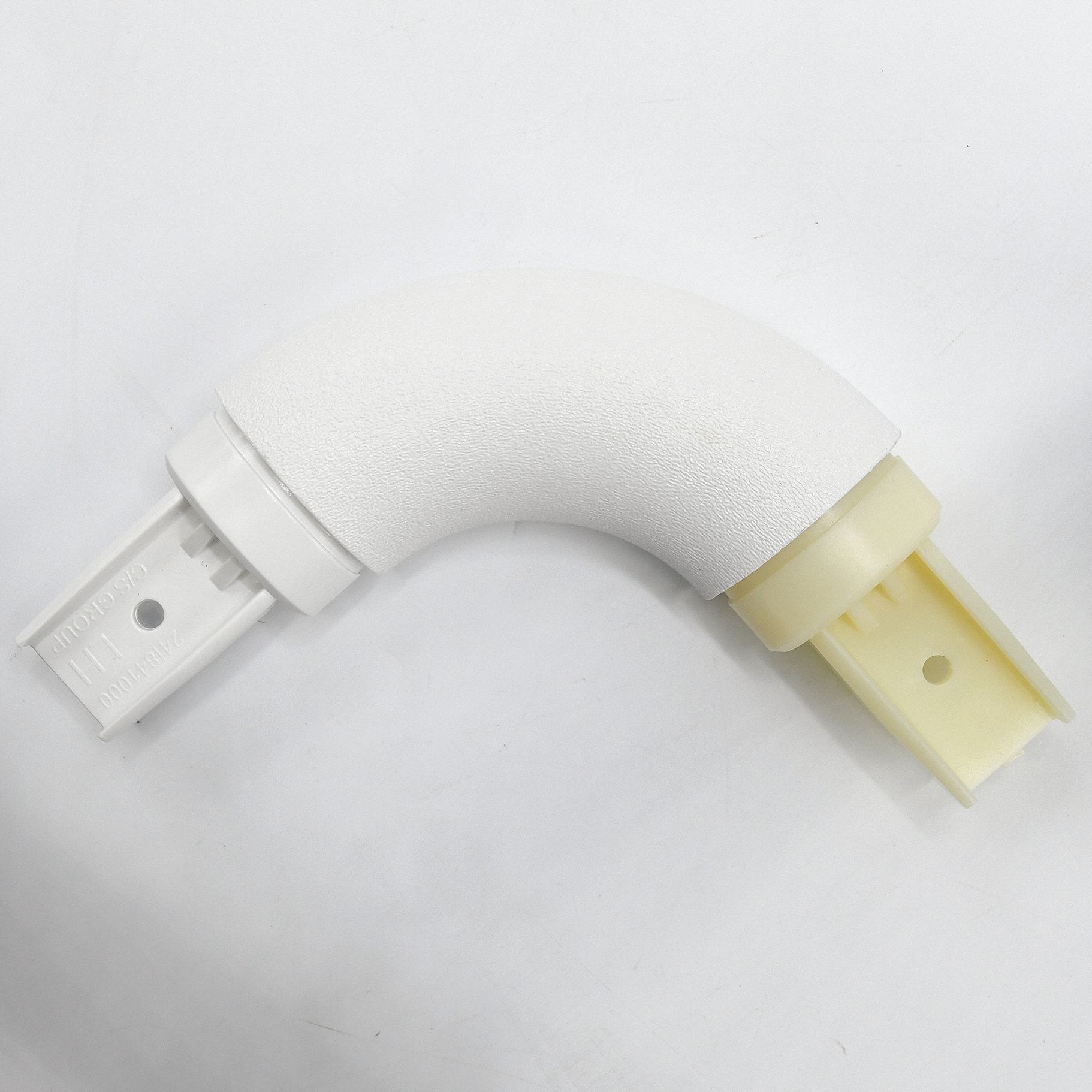 Handrail Corner: Inside Corner, PETG, White, Oval, 1 1/2 Inch, 1 1/2 in Mounted Ht