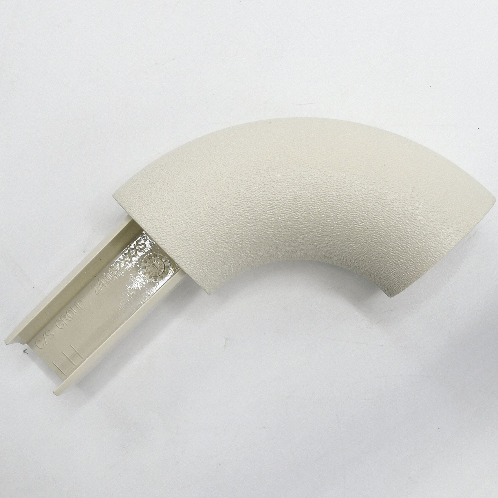 Handrail Return: Right-Hand Return, PETG, Eggshell, Round, 1 1/2 Inch, 1 1/2 in Mounted Ht