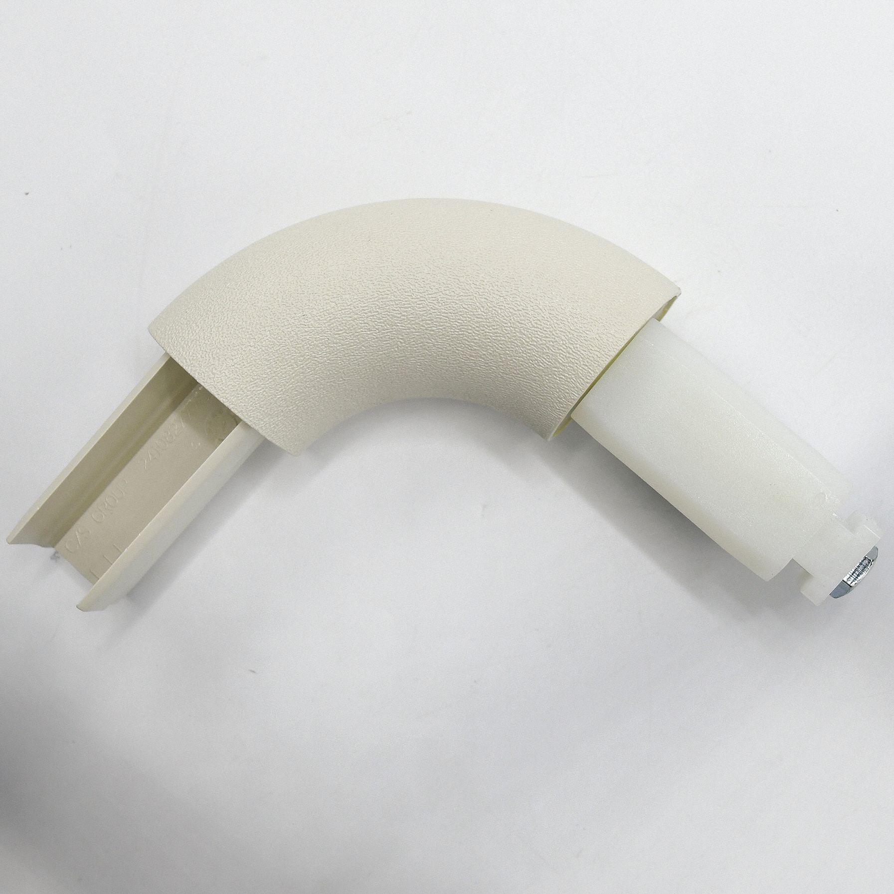 Handrail Corner: Inside Corner, PETG, Eggshell, Round, 1 1/2 Inch, 1 1/2 in Mounted Ht