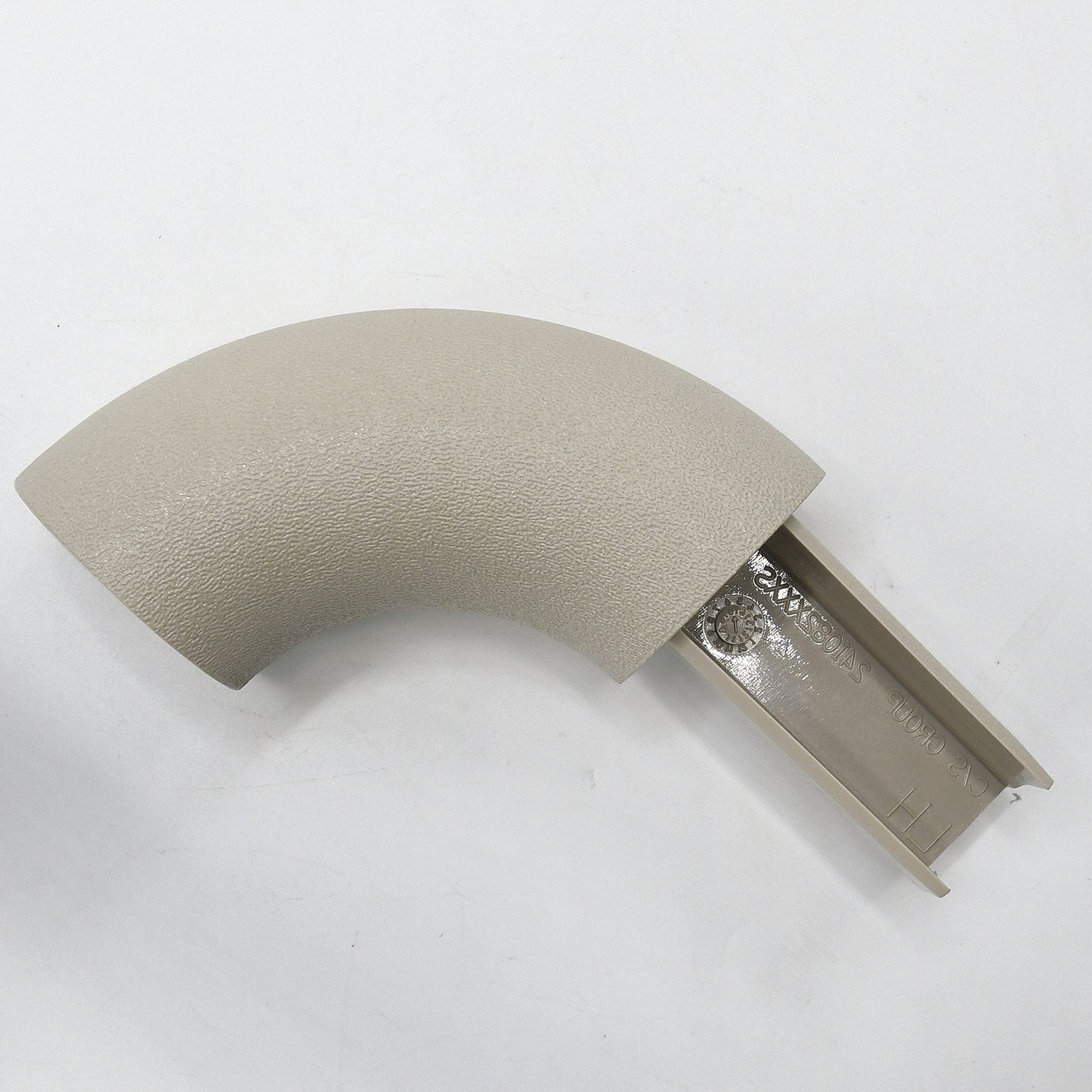 Handrail Return: Left-Hand Return, PETG, Oyster Gray, Round, 1 1/2 Inch, 1 1/2 in Mounted Ht