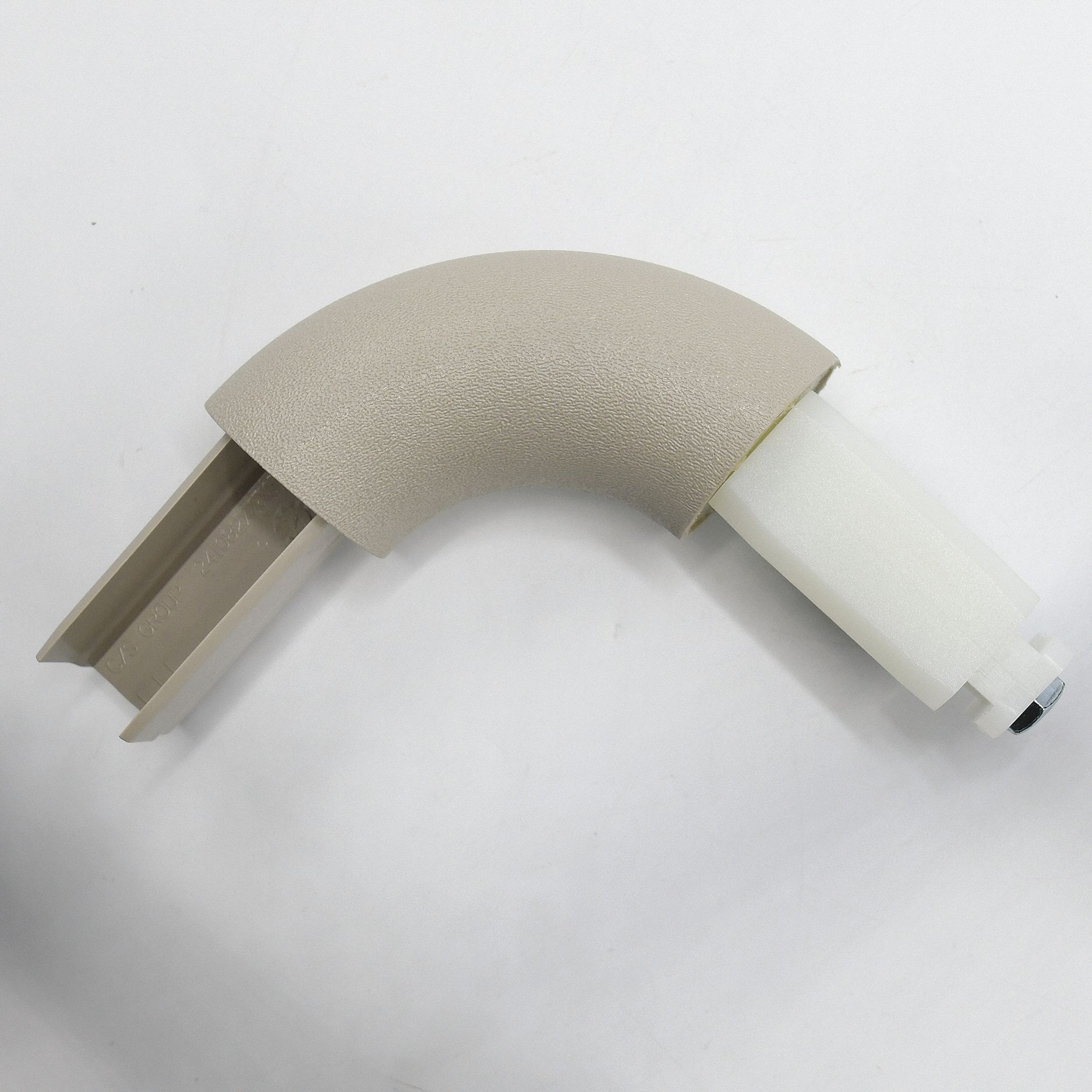 Handrail Corner: Inside Corner, PETG, Oyster Gray, Round, 1 1/2 Inch, 1 1/2 in Mounted Ht