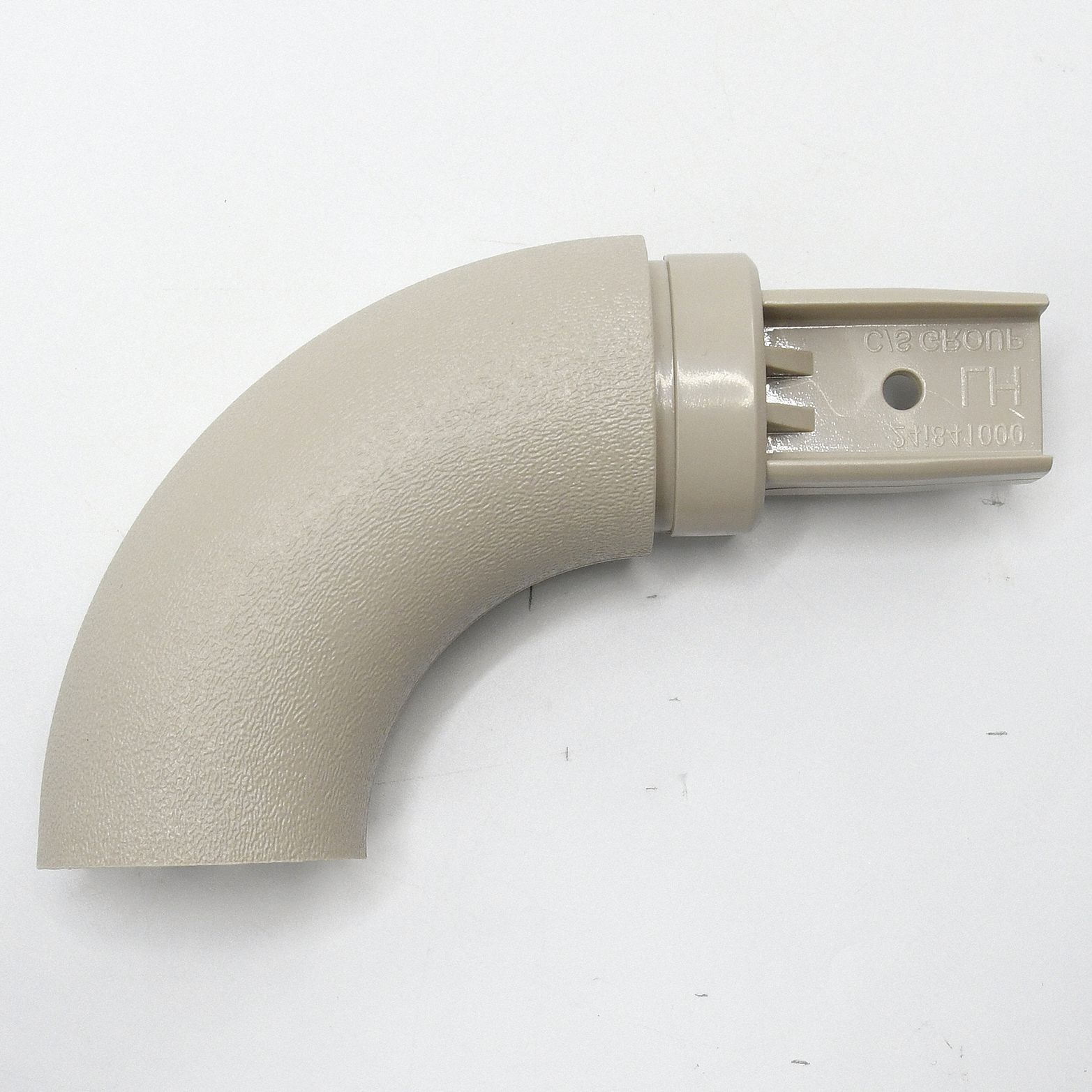 Handrail Return: Left-Hand Return, PETG, Oyster Gray, Oval, 1 1/2 Inch, 1 1/2 in Mounted Ht