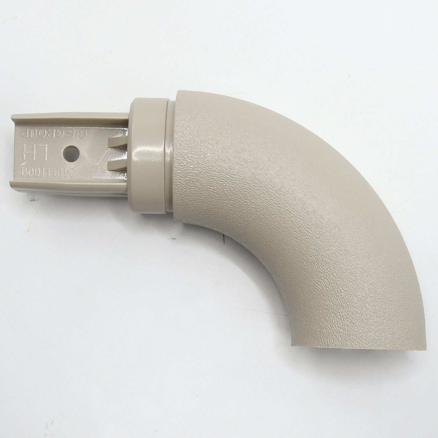 Handrail Return: Right-Hand Return, PETG, Oyster Gray, Oval, 1 1/2 Inch, 1 1/2 in Mounted Ht