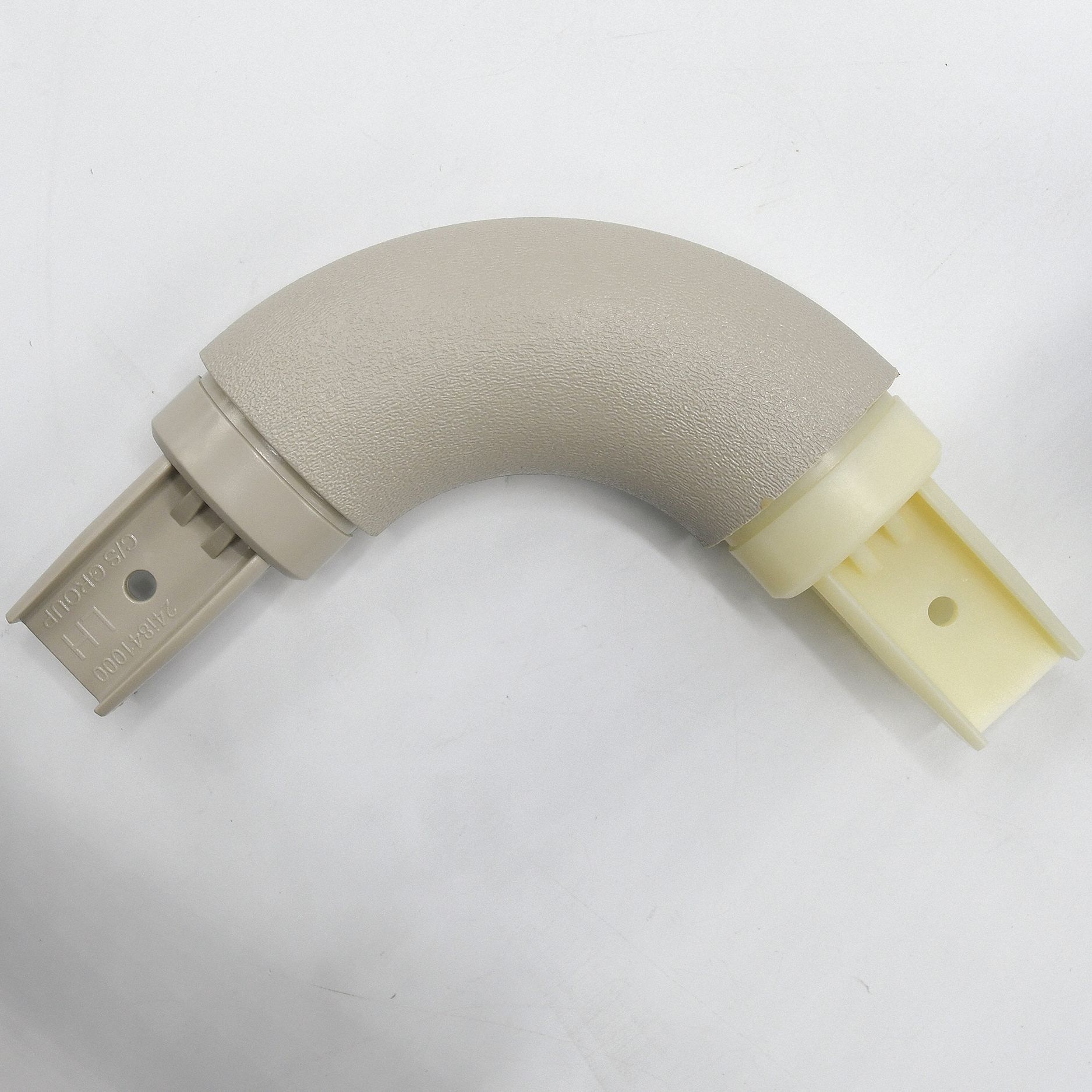 Handrail Corner: Inside Corner, PETG, Oyster Gray, Oval, 1 1/2 Inch, 1 1/2 in Mounted Ht