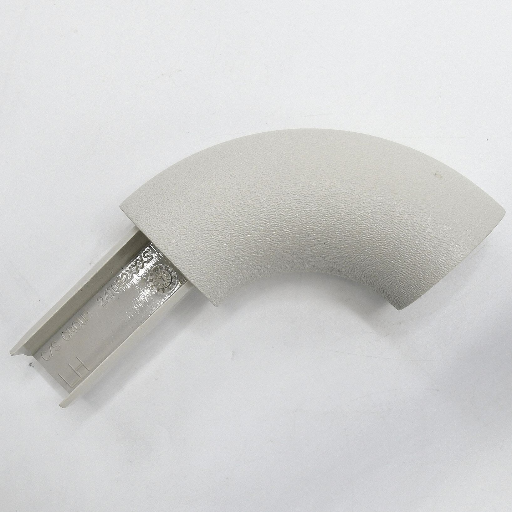 Handrail Return: Right-Hand Return, PETG, Driftwood, Round, 1 1/2 Inch, 1 1/2 in Mounted Ht