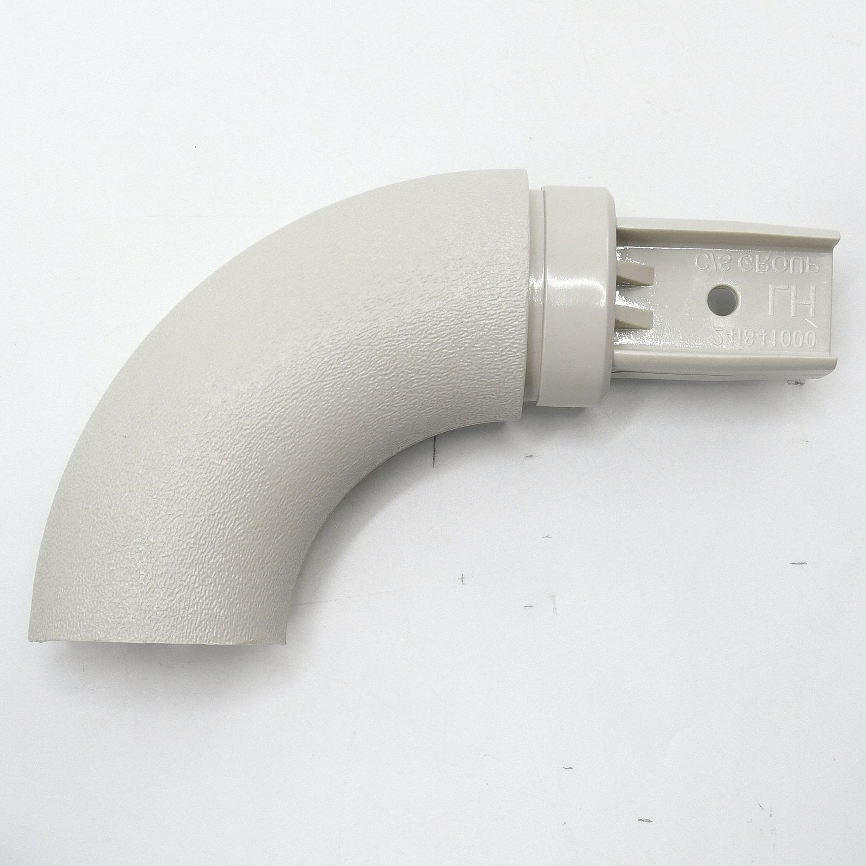 Handrail Return: Left-Hand Return, PETG, Driftwood, Oval, 1 1/2 Inch, 1 1/2 in Mounted Ht