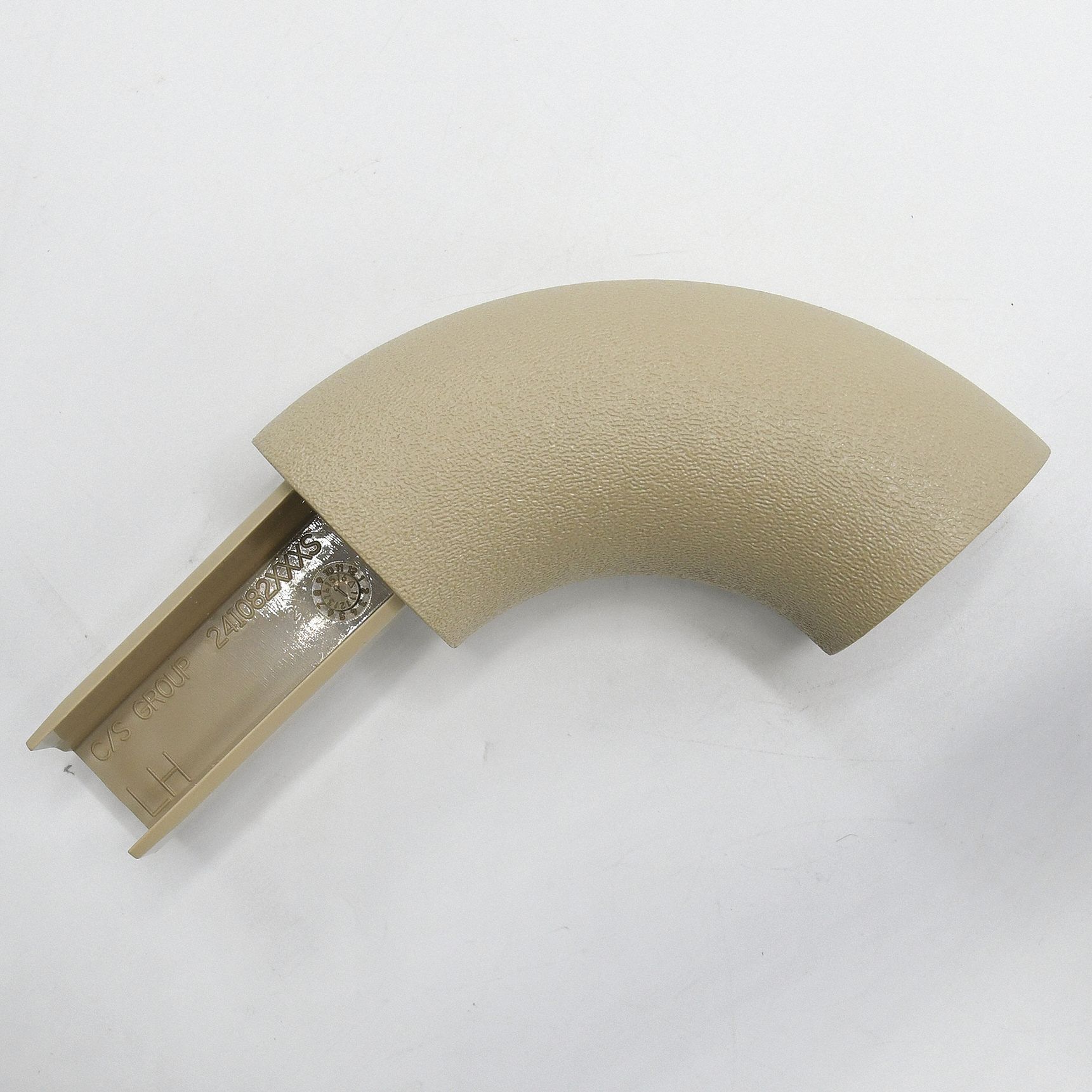 Handrail Return: Right-Hand Return, PETG, Beige, Round, 1 1/2 Inch, 1 1/2 in Mounted Ht