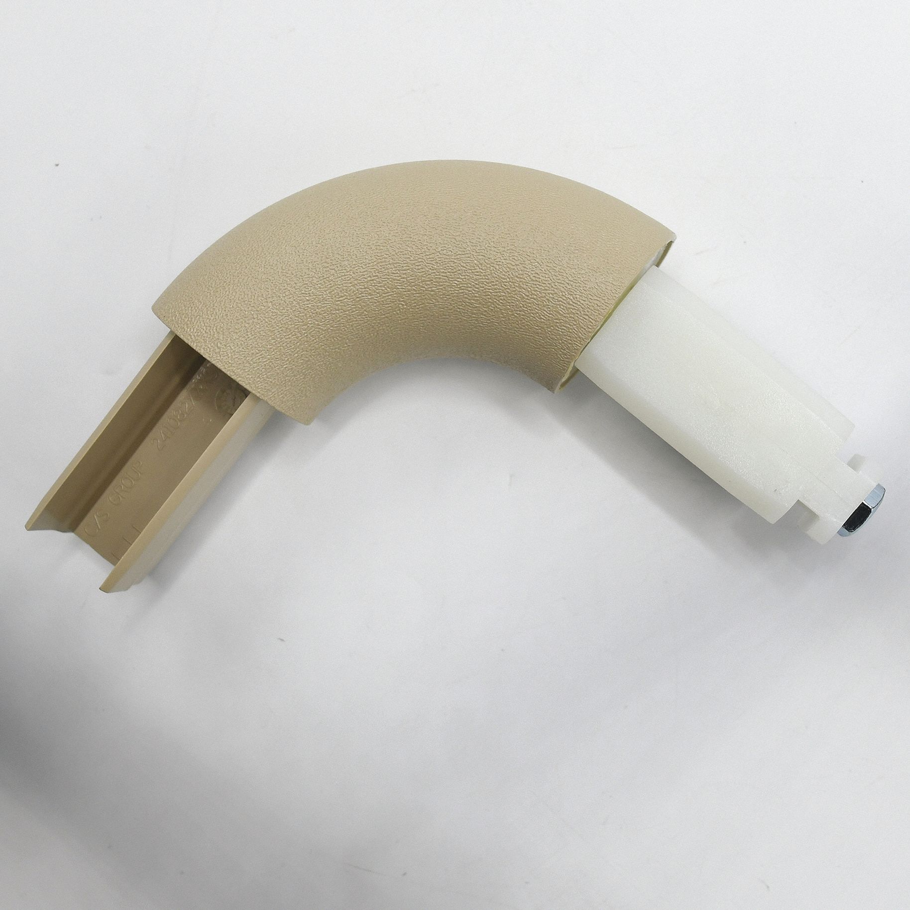 Handrail Corner: Inside Corner, PETG, Beige, Round, 1 1/2 Inch, 1 1/2 in Mounted Ht