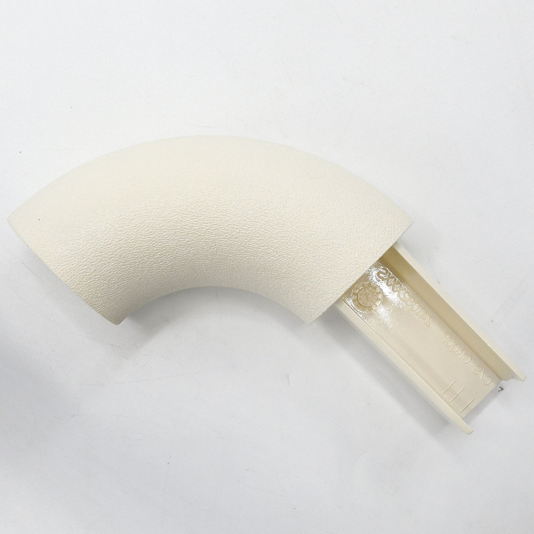 Handrail Return: Left-Hand Return, PETG, Parchment, Round, 1 1/2 Inch, 1 1/2 in Mounted Ht