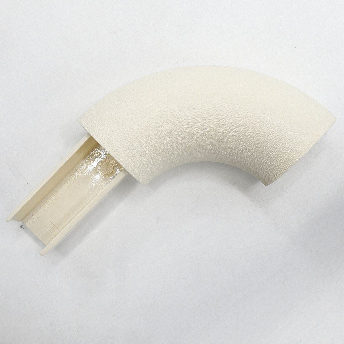 Handrail Return: Right-Hand Return, PETG, Parchment, Round, 1 1/2 Inch, 1 1/2 in Mounted Ht
