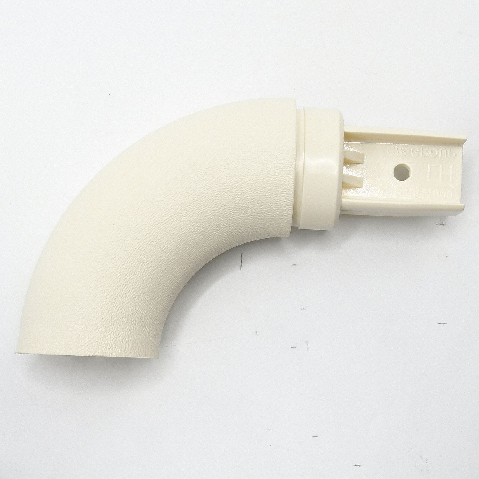 Handrail Return: Left-Hand Return, PETG, Parchment, Oval, 1 1/2 Inch, 1 1/2 in Mounted Ht