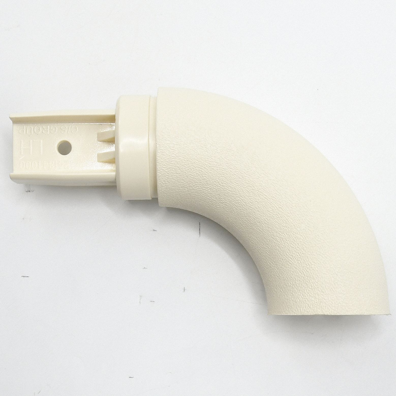 Handrail Return: Right-Hand Return, PETG, Parchment, Oval, 1 1/2 Inch, 1 1/2 in Mounted Ht