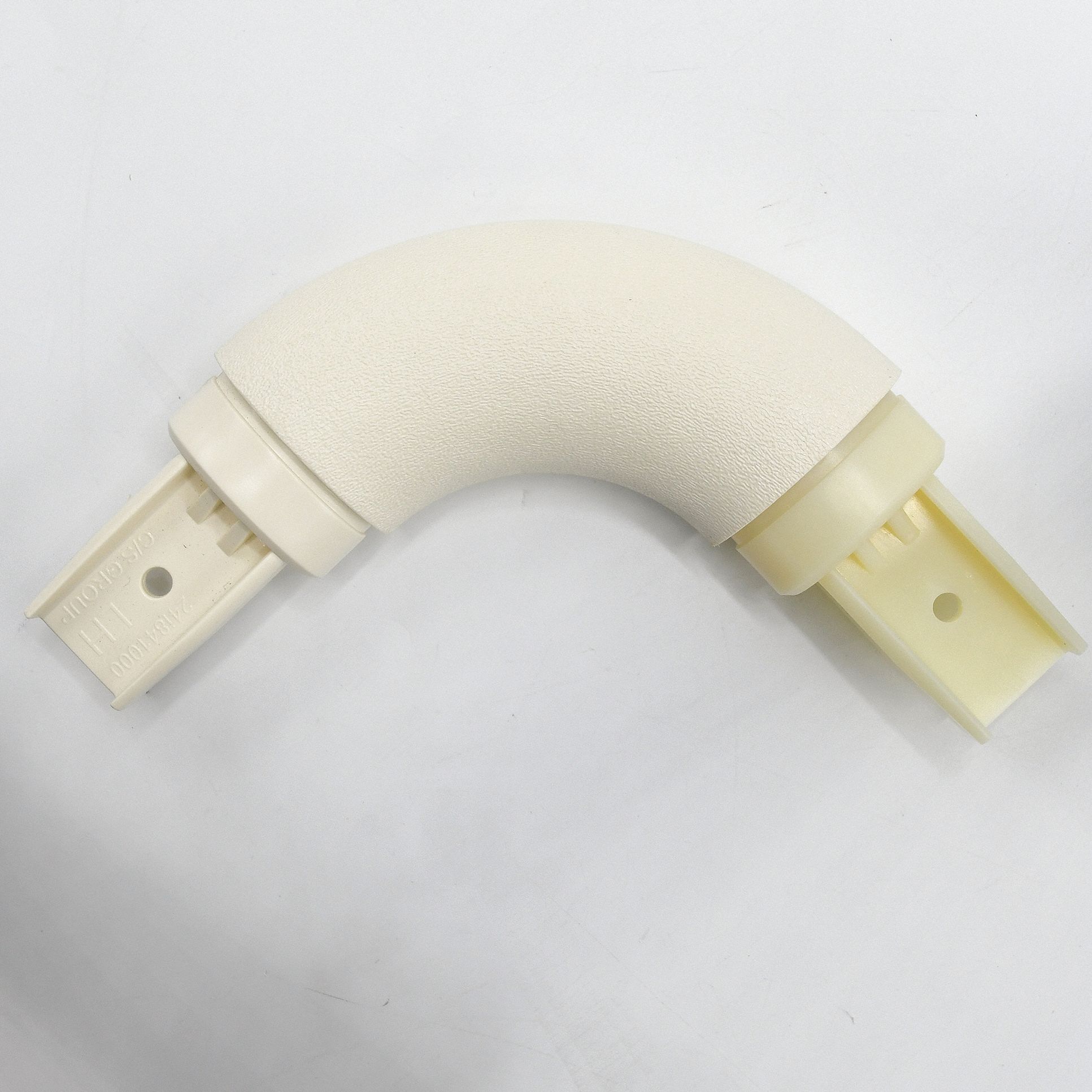 Handrail Corner: Inside Corner, PETG, Parchment, Oval, 1 1/2 Inch, 1 1/2 in Mounted Ht