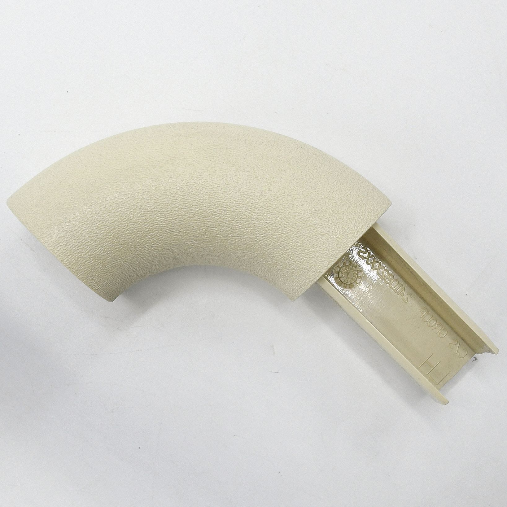 Handrail Return: Left-Hand Return, PETG, Almond, Round, 1 1/2 Inch, 1 1/2 in Mounted Ht