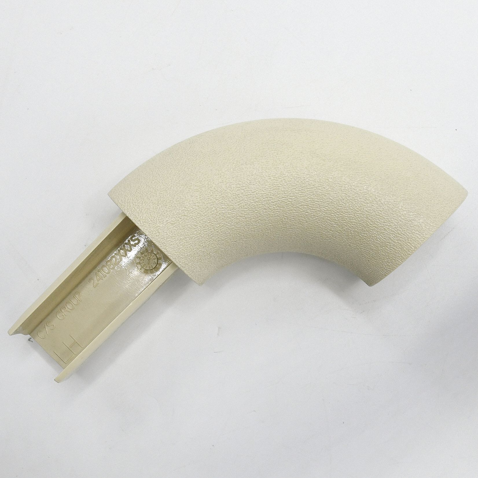 Handrail Return: Right-Hand Return, PETG, Almond, Round, 1 1/2 Inch, 1 1/2 in Mounted Ht