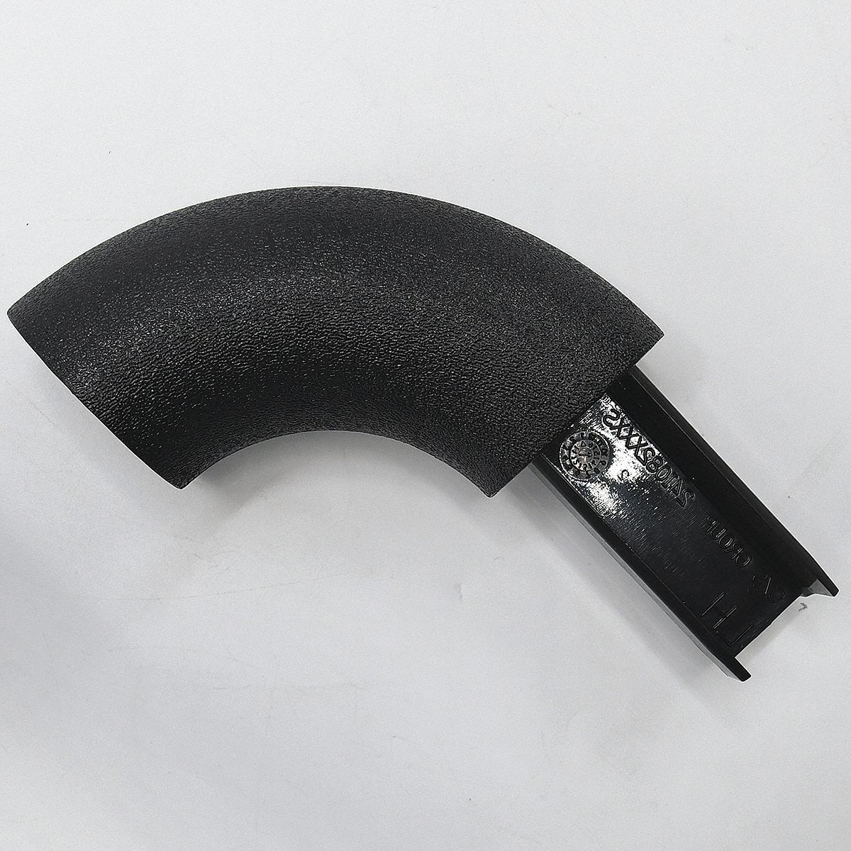 Handrail Return: Left-Hand Return, PETG, Black, Round, 1 1/2 Inch, 1 1/2 in Mounted Ht