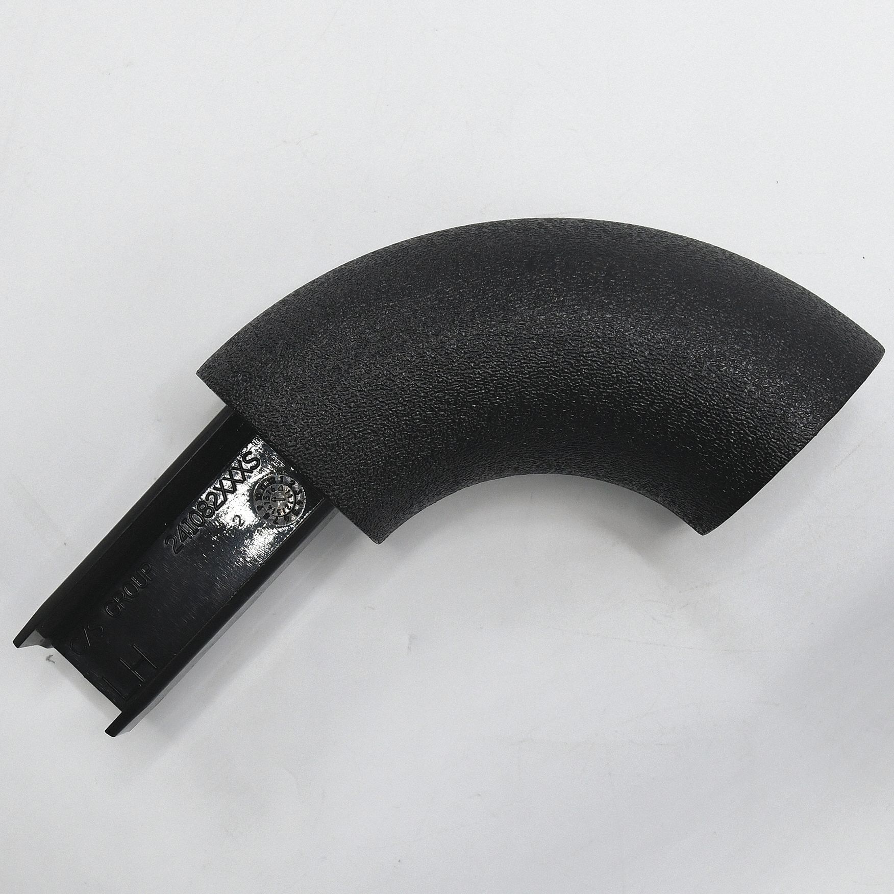 Handrail Return: Right-Hand Return, PETG, Black, Round, 1 1/2 Inch, 1 1/2 in Mounted Ht