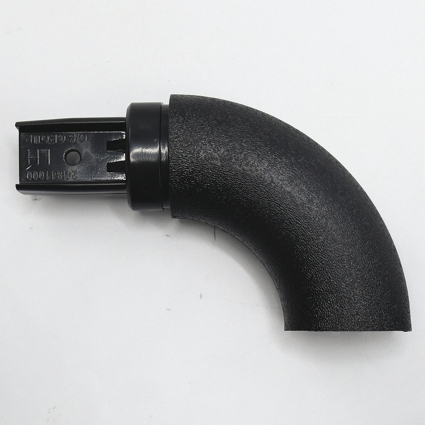 Handrail Return: Right-Hand Return, PETG, Black, Oval, 1 1/2 Inch, 1 1/2 in Mounted Ht