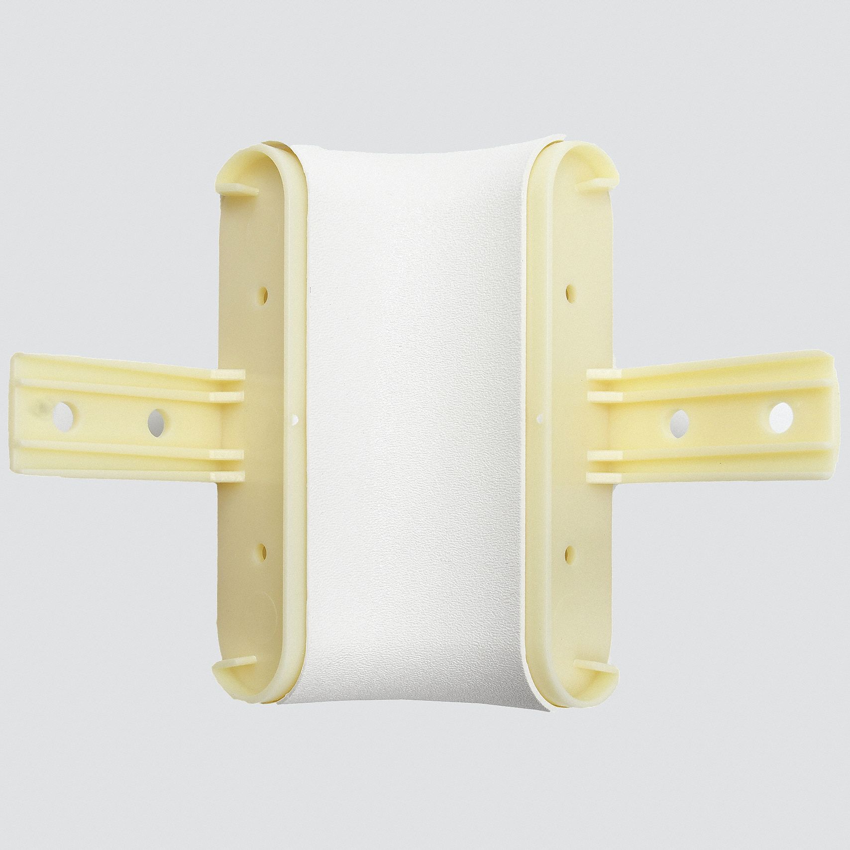 Handrail Corner: PETG, White, Not Ligature Resistant, Inside, HRB-4C, 3 in Overall Lg