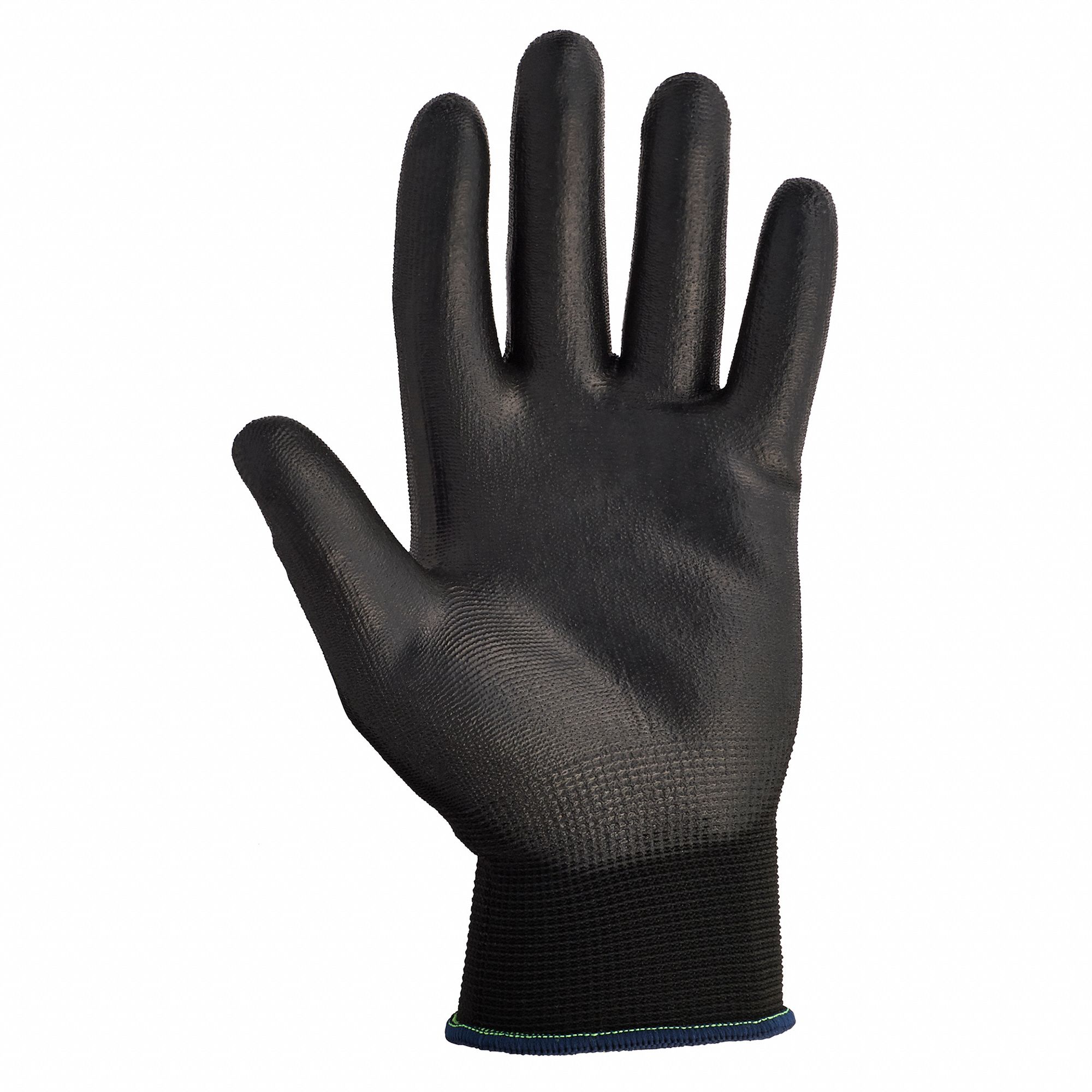 Coated Gloves: XS ( 6 ), Smooth, Polyurethane, Palm, Dipped, ANSI Abrasion Level 3, 1 PR