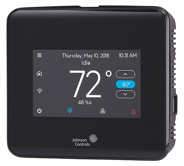 LOW VOLTAGE THERMOSTAT,RECTANGLE,BLACK