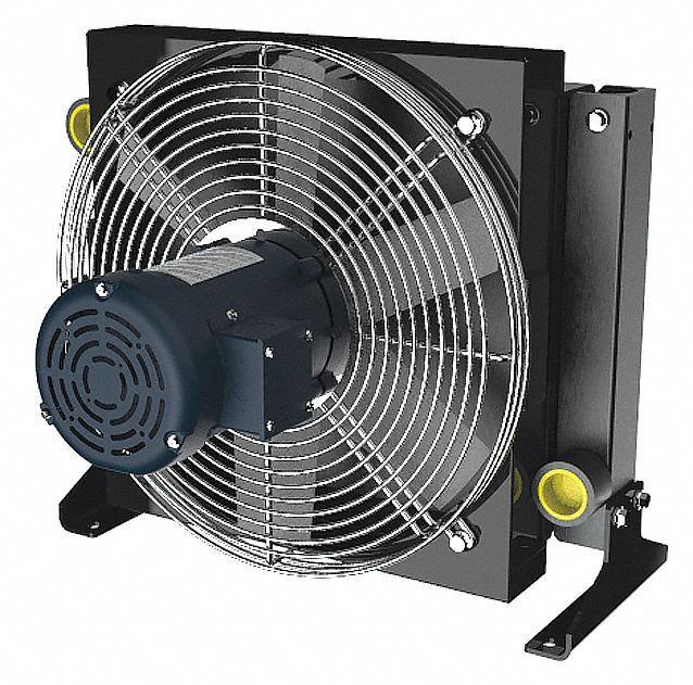 Forced Air Oil Cooler: 25 hp Heat Removed, 60 gpm Max. Flow, 377 psi Max. Pressure, 230/460V AC