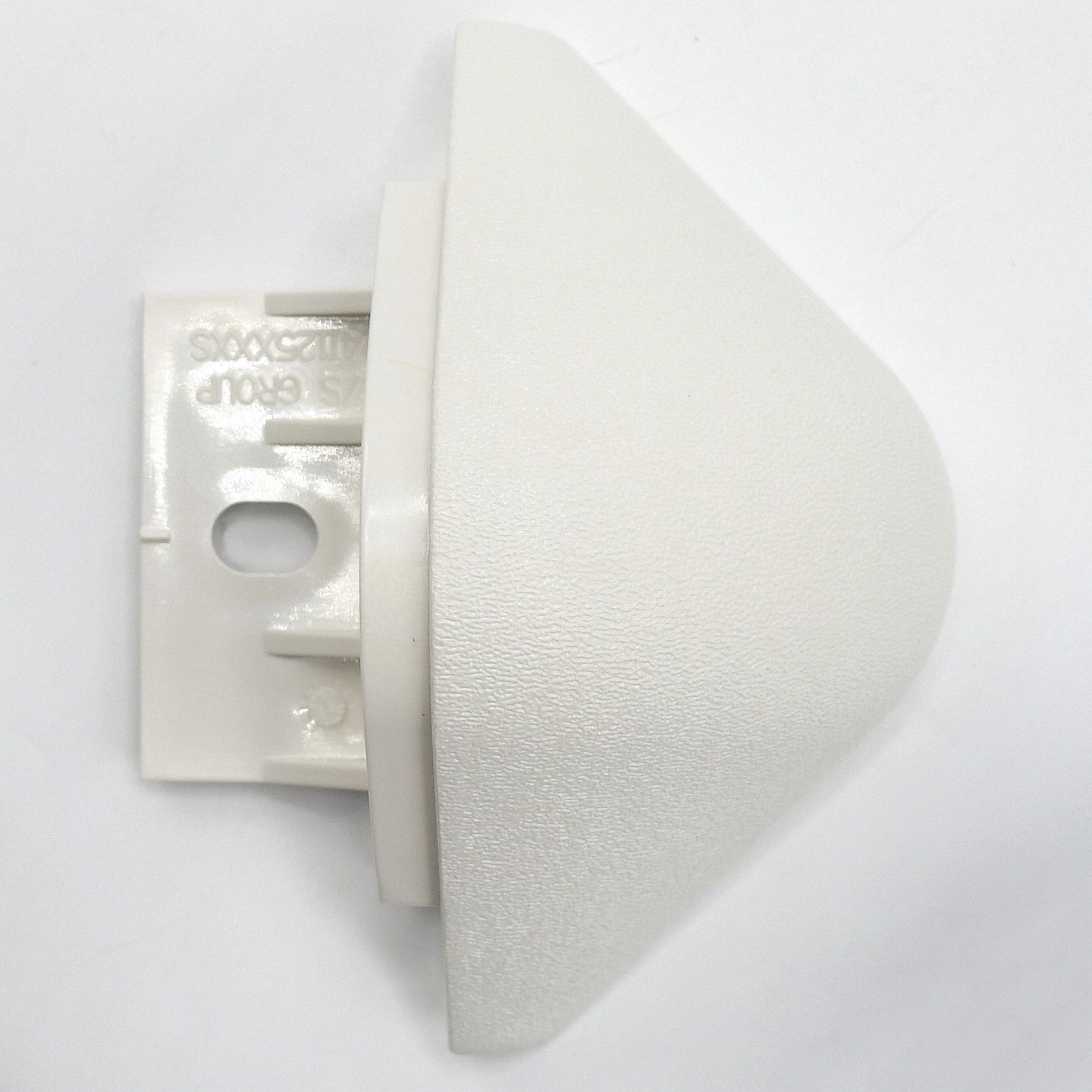 End Cap: BG-10, PETG, Mission White, 4 in Overall Ht, 2 in Overall Lg