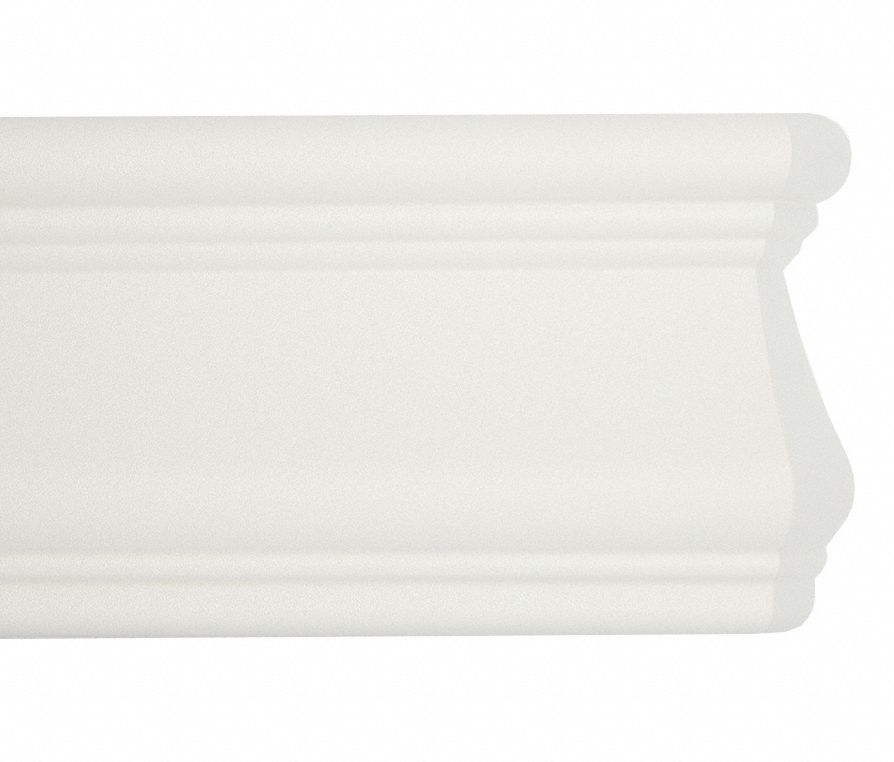 Accent Rail: FR-451, PETG, White, 4 1/2 in Overall Ht, 9 1/2 ft Overall Lg