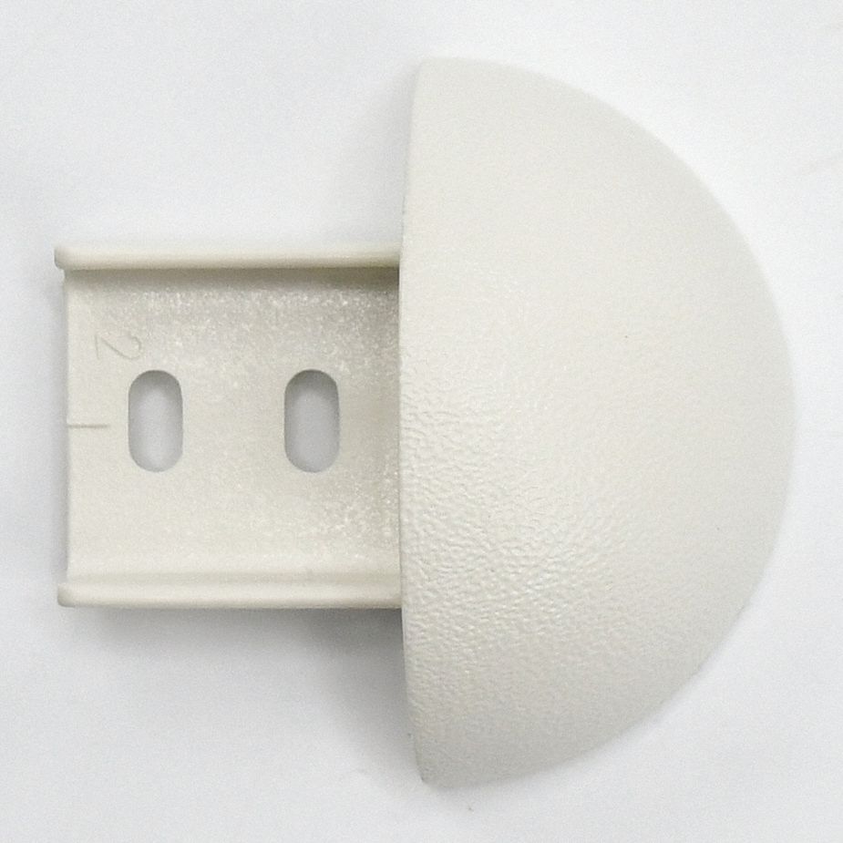 End Cap: FR-270, PETG, Mission White, 2 in Overall Ht, 1 1/32 in Overall Lg