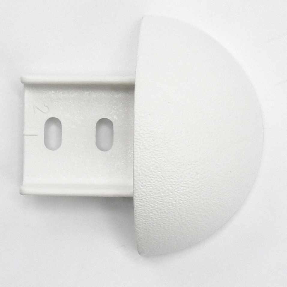 End Cap: FR-270, PETG, White, 2 in Overall Ht, 1 1/32 in Overall Lg