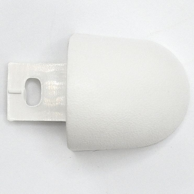 End Cap: FR-125, PETG, White, 1 1/8 in Overall Ht, 1 1/8 in Overall Lg