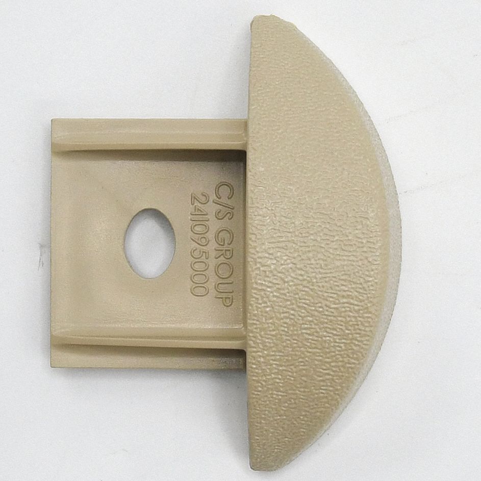 End Cap: FR-225, PETG, Beige, 2 1/4 in Overall Ht, 3/4 in Overall Lg