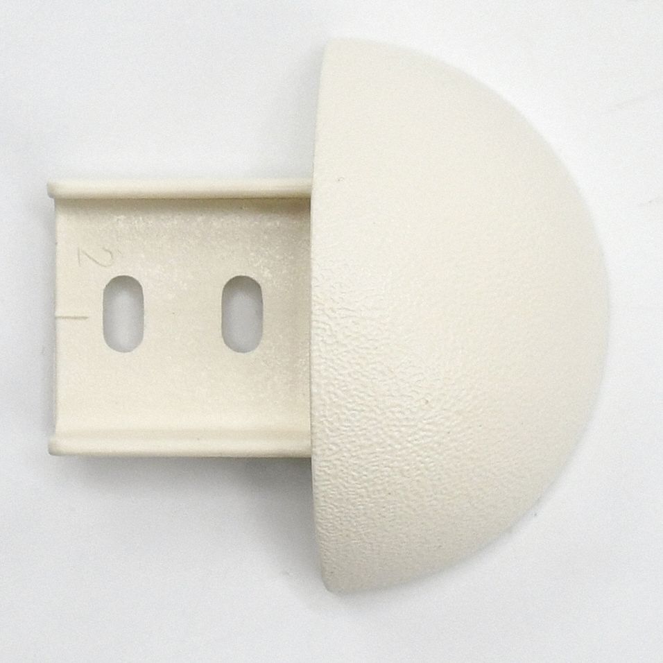 End Cap: FR-270, PETG, Parchment, 2 in Overall Ht, 1 1/32 in Overall Lg