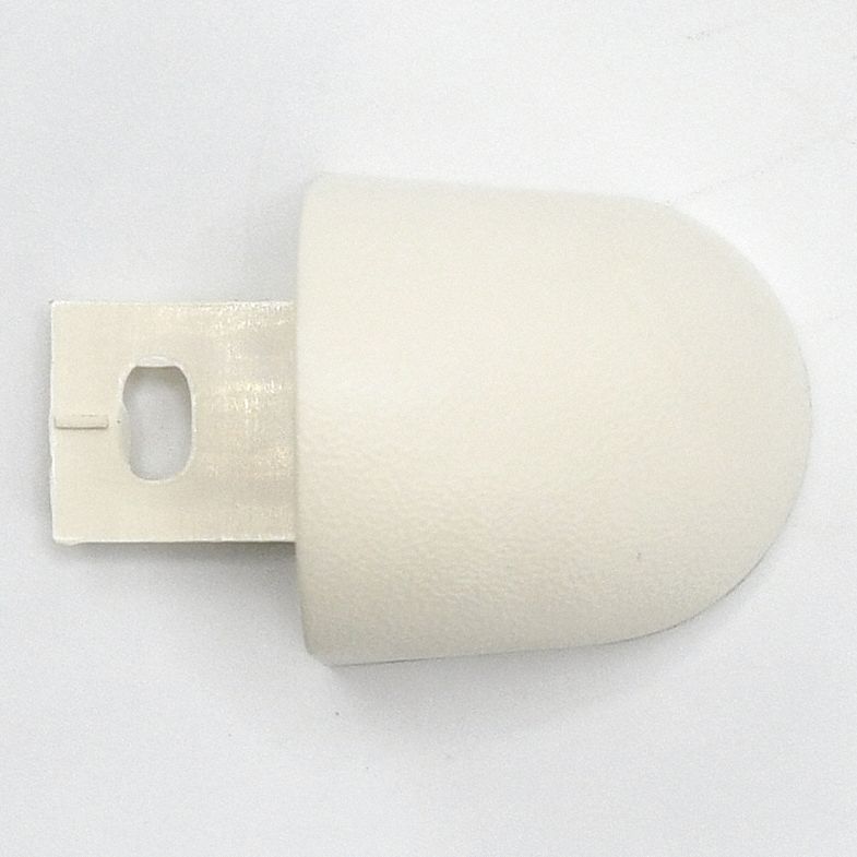 End Cap: FR-125, PETG, Parchment, 1 1/8 in Overall Ht, 1 1/8 in Overall Lg