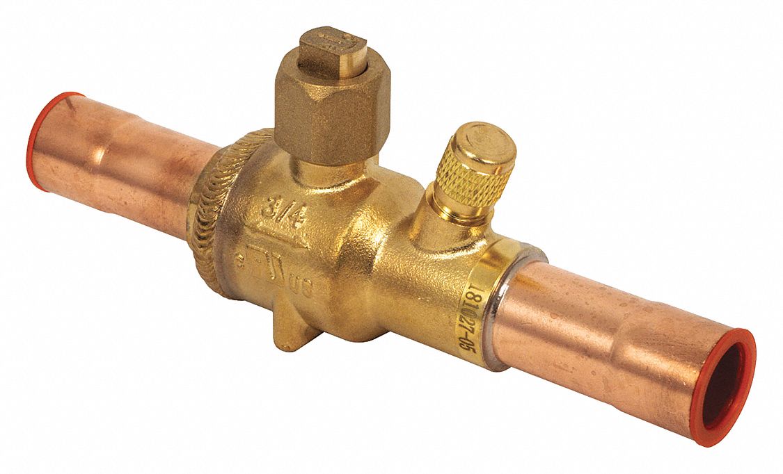 Refrigerant Ball Valve: 3/4 in Female Sweat, -40°F to 302°F, 900 psi, 0.8 in Port Size