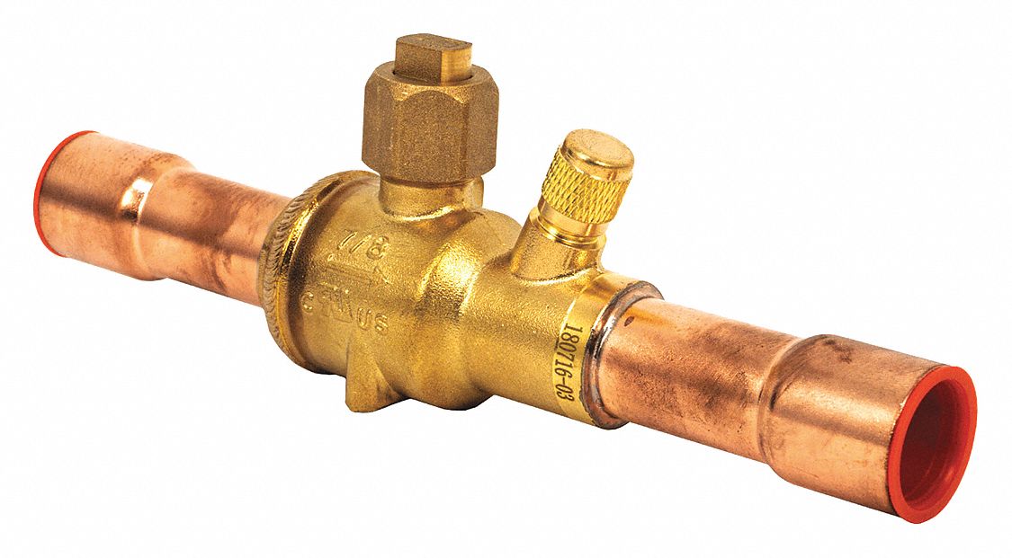 Refrigerant Ball Valve: 7/8 in Female Sweat, -40°F to 302°F, 900 psi, 0.9 in Port Size