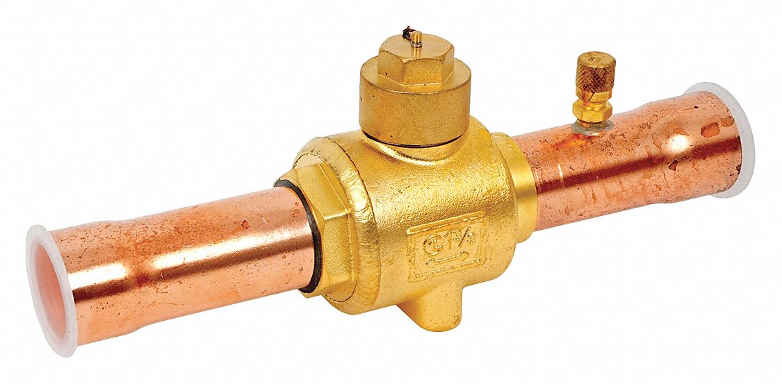 Refrigeration Ball Valve: 1 3/8 in ODF Connection Size, 9 in Lg, 700 psi Max. Working Pressure