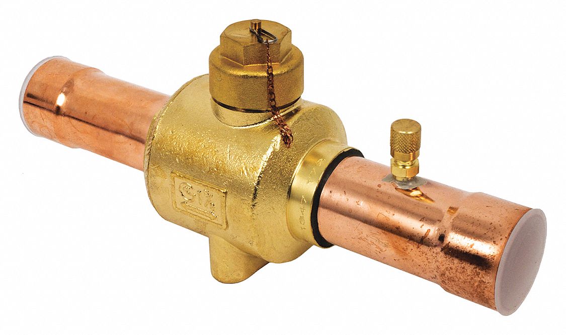 Refrigeration Ball Valve: 1 5/8 in ODF Connection Size, 9 1/2 in Lg, 700 psi Max. Working Pressure