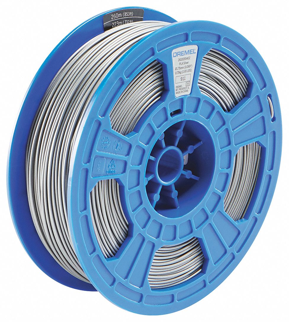 3D Printing Filament: Digilab, PLA, 1.75 mm, 0.75 kg, Silver