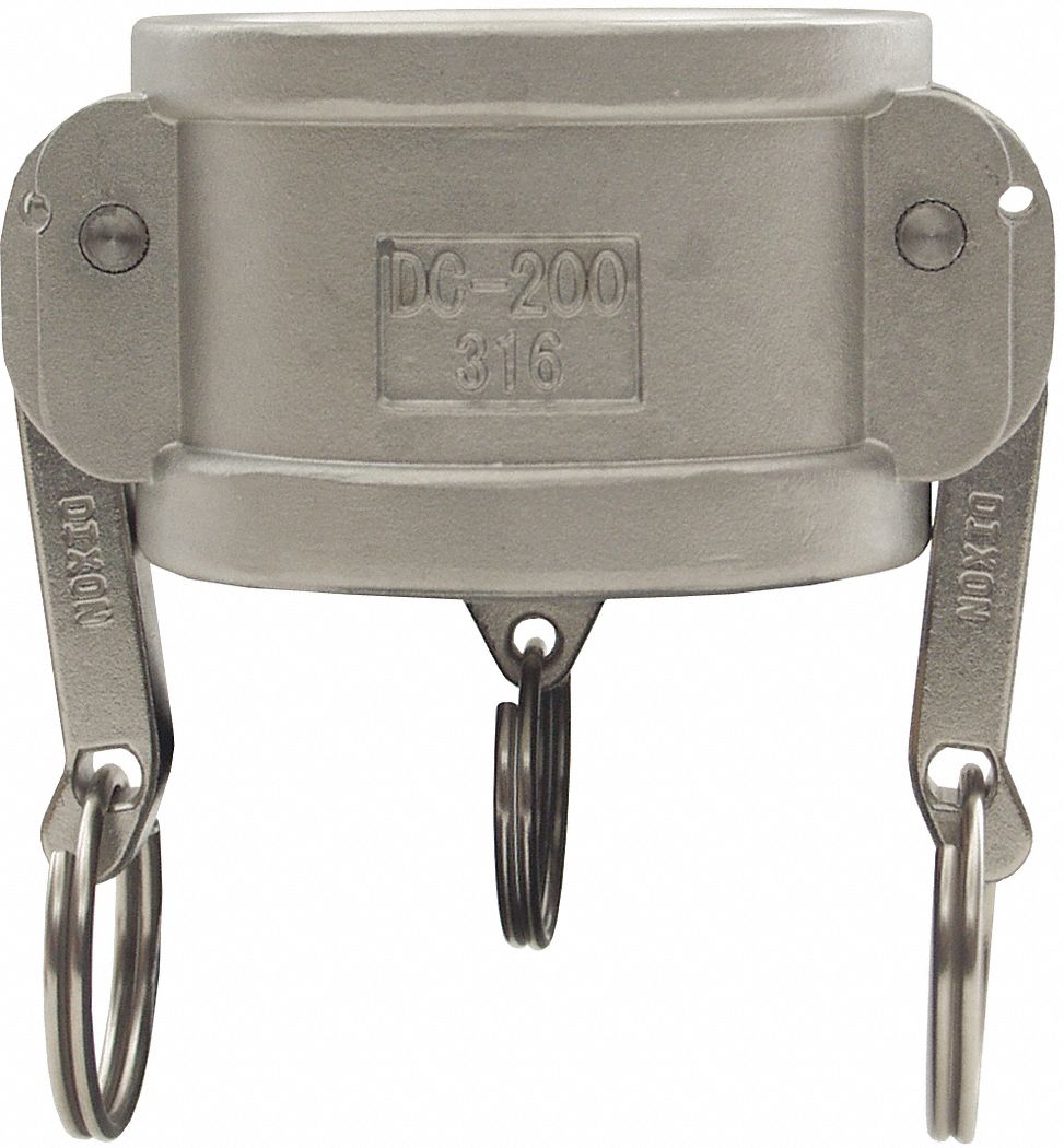 Dust Cap: 1 1/4 in Coupling Size, 250 psi Max. Working Pressure @ 70 F, 3 in Overall Lg, Nitrile