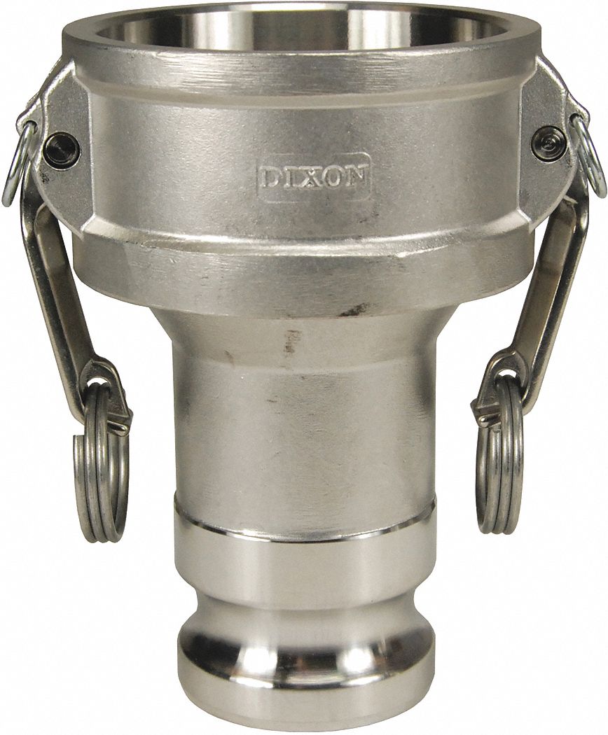 Cam and Groove Adapter: 125 psi Max. Working Pressure @ 70 F, 6 9/32 in Overall Lg, Nitrile, Type DA