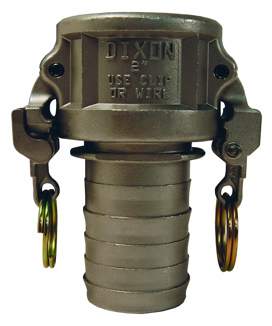 Cam and Groove Coupling: 6 in Coupling Size, 75 psi Max. Working Pressure @ 70 F, Male Hose Shank