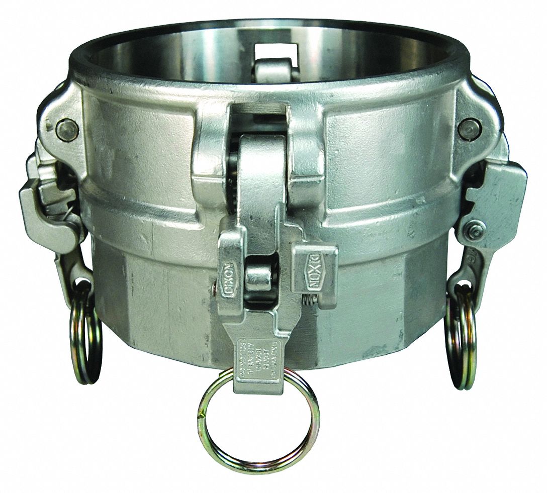 Cam and Groove Coupling: 3 in Coupling Size, 3 in -8 Thread Size, 3 13/16 in Overall Lg, FNPT