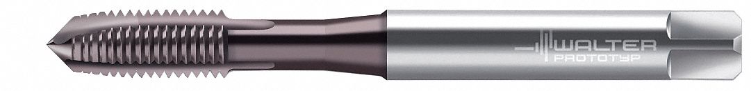 Spiral Point Tap: 1/4"-28 Thread Size, 9/16 in Thread Lg, 3 1/4 in Overall Lg, Plug