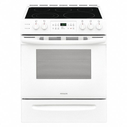 FRIGIDAIRE Oven Range White, Electric, 5 Burners, ADA Compliant, Self