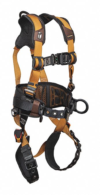 Full Body Harness: Vest, Quick-Connect / Quick-Connect Buckles, XL, 425 lb Capacity
