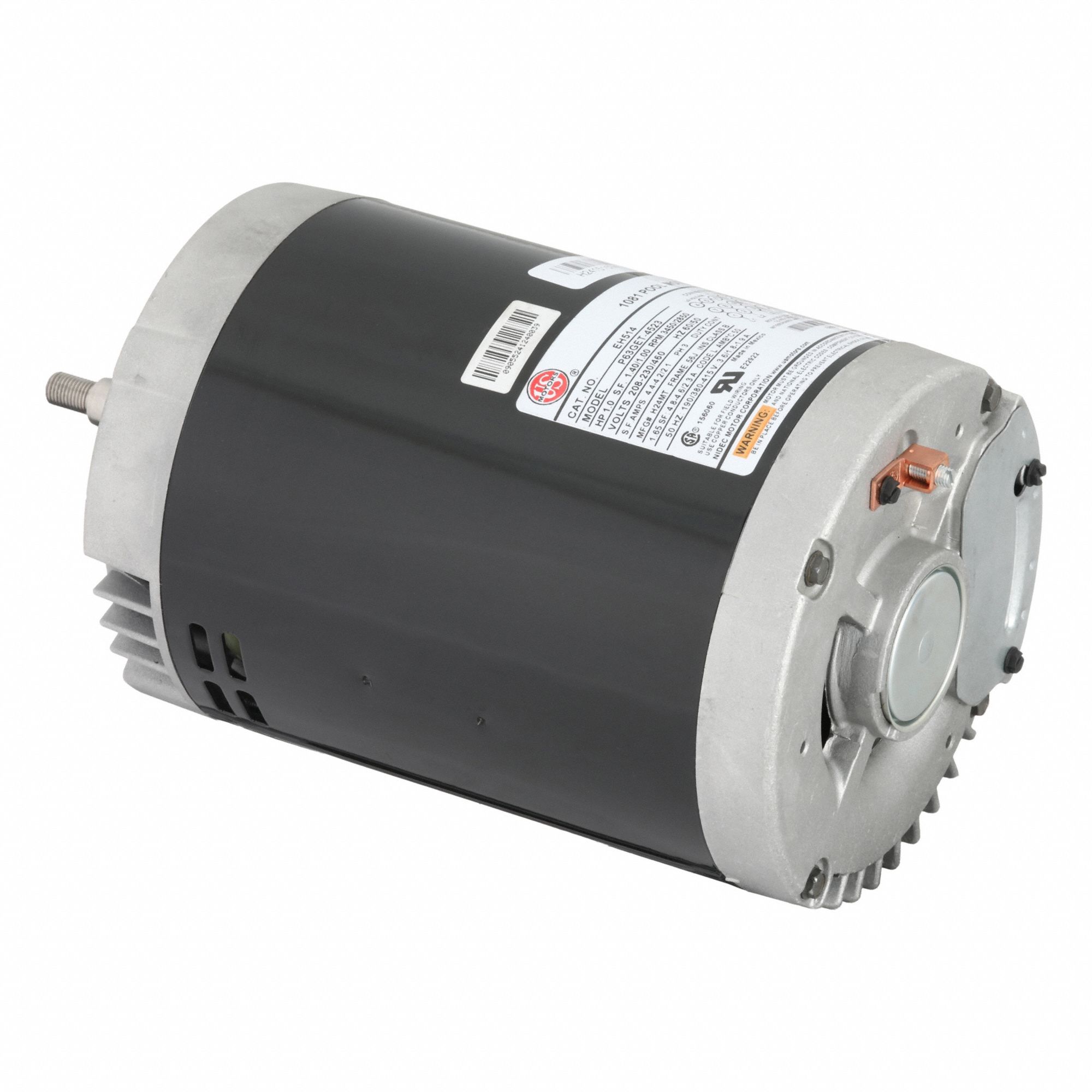 Pool and Spa Pump Motor: Face Mounting, 1 HP, 1.4 Motor Service Factor, 208-230/460V AC